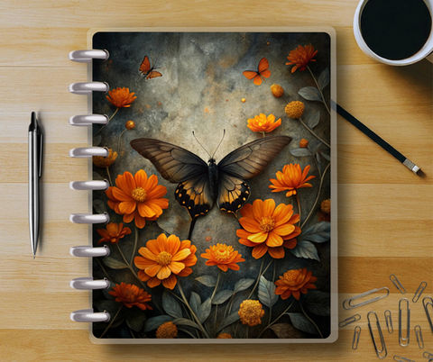 Autumn Monarch #1 - Happy Planner Custom Laminated Cover - Classic Size - Reversible
