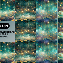 Cosmic Dreamscape Seamless Pattern One