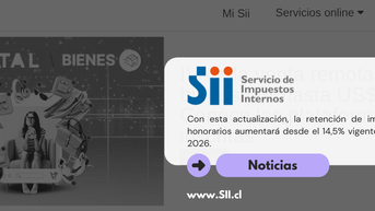 El Servicio de Impuestos Internos (SII) informó una nueva actualización en el sistema de recaudación aplicable a las boletas de honorarios electrónicas, medida que comenzará a regir a partir del 1 de enero de 2026.