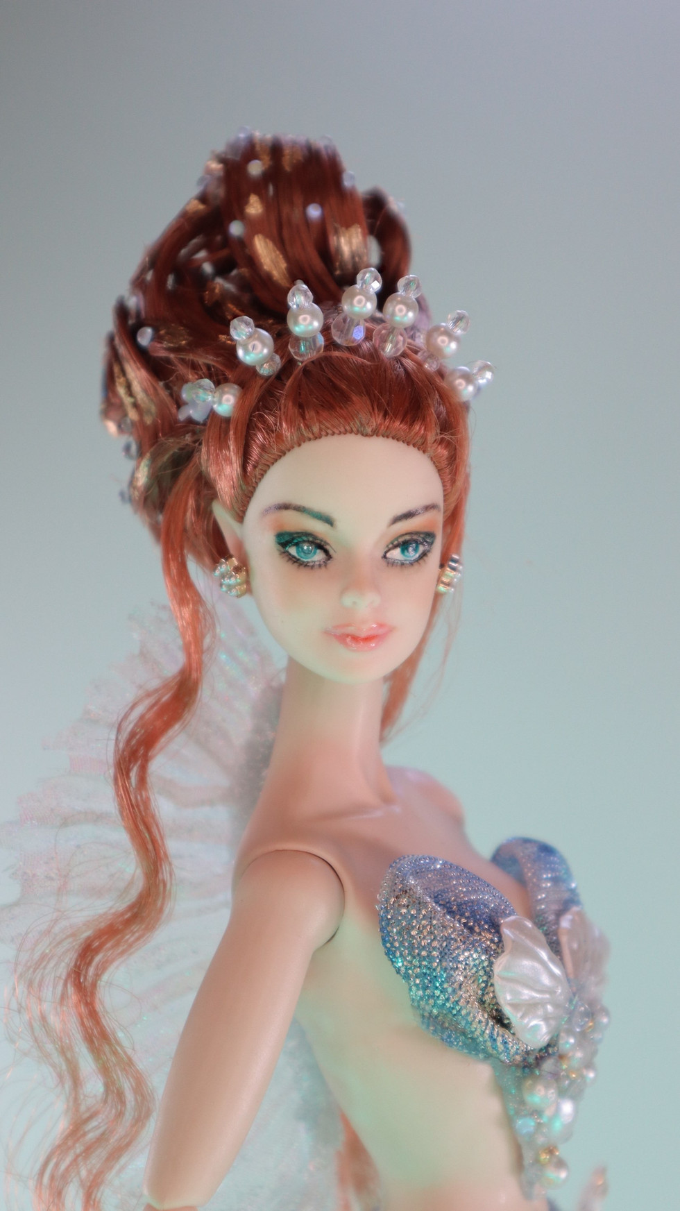 mermaid princess side portrait view