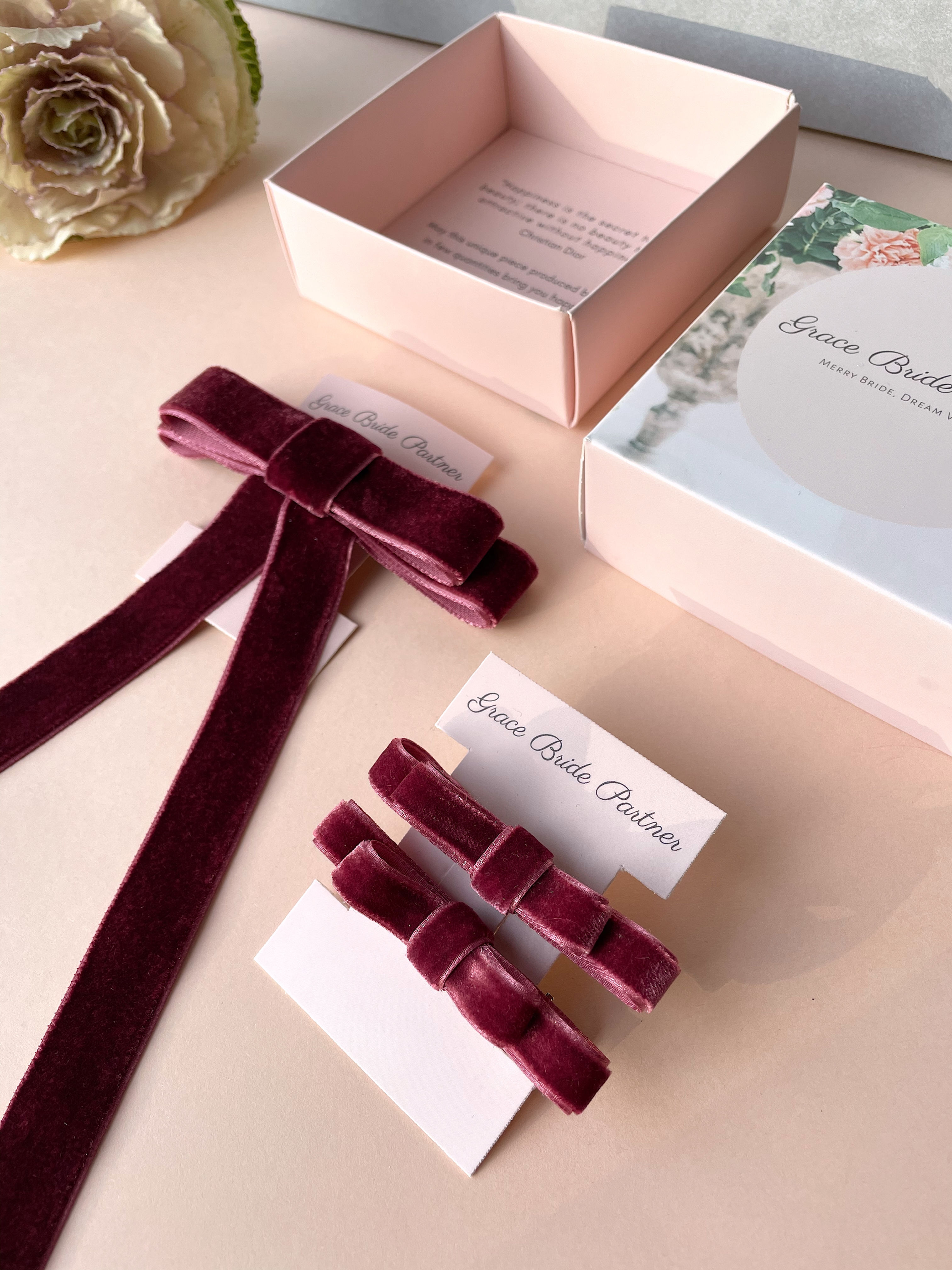 AUDREY | Velvet Bow Barrette Set