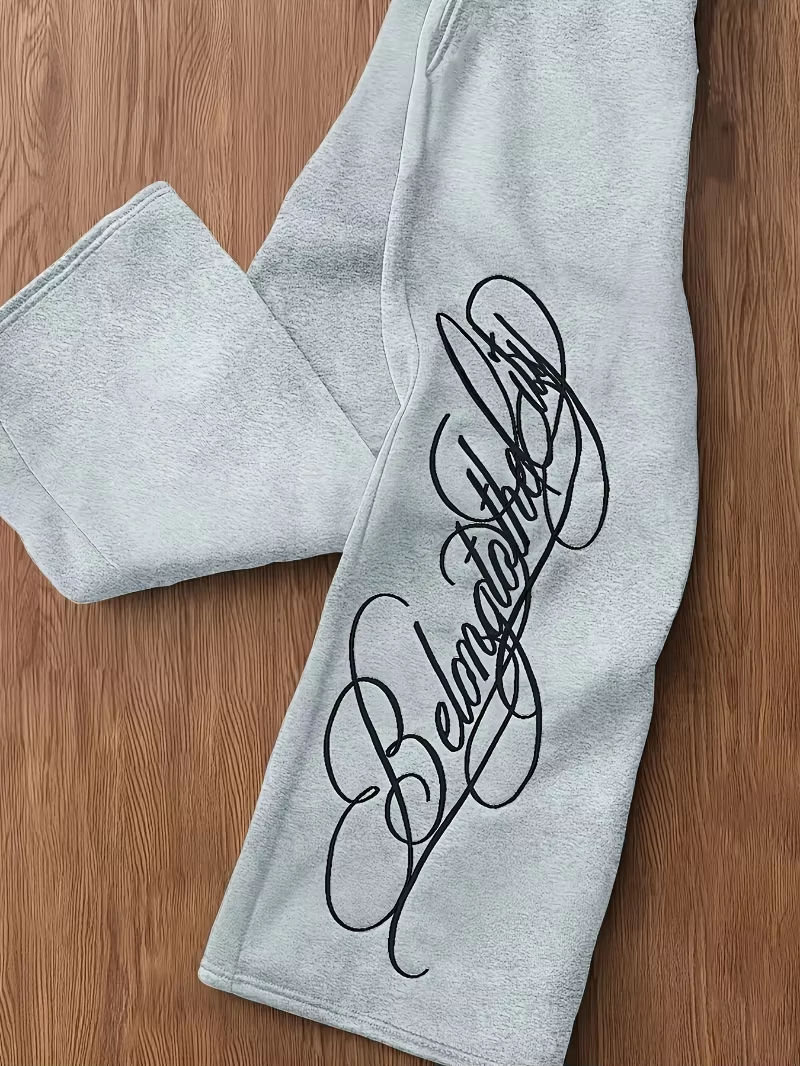 Thumbnail: Calça Streetwear Masculina com Estampa Branca