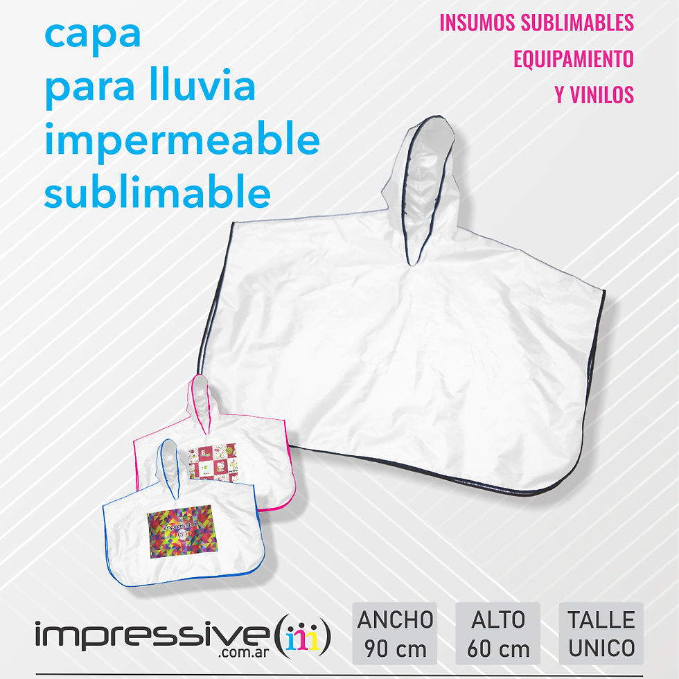 CAPA PARA LLUVIA IMPERMEABLE SUBLIMABLE