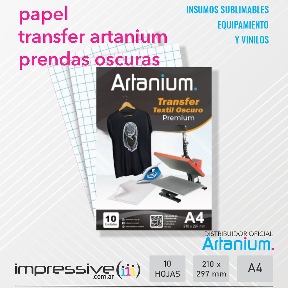 Miniatura: TRANSFER PREMIUM A4 X 10 HOJAS ARTANIUM PRENDAS OSCURAS