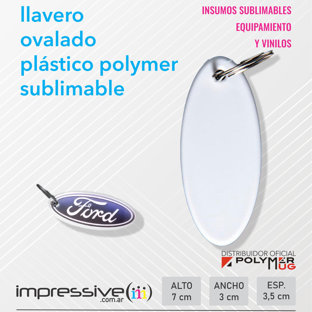 LLAVERO OVALADO POLYMER SUBLIMABLE