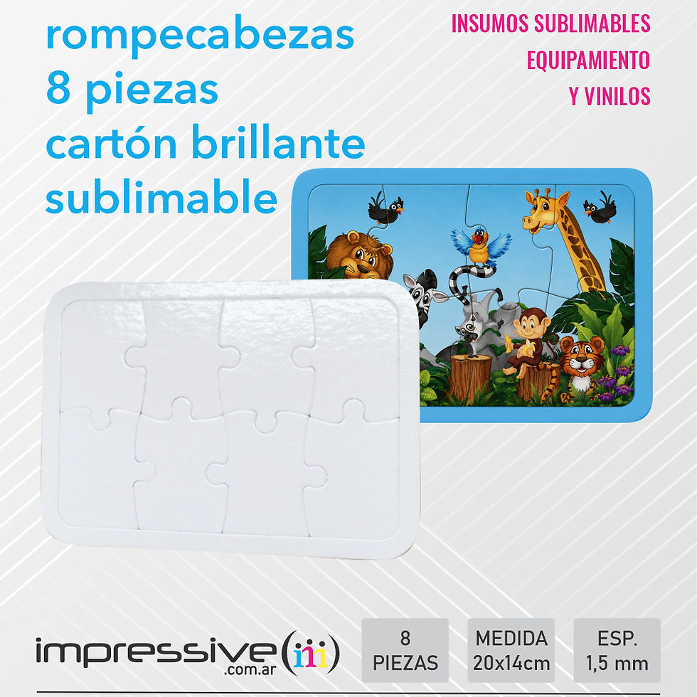 Miniatura: ROMPECABEZA DE CARTON SUBLIMABLE 8 PIEZAS