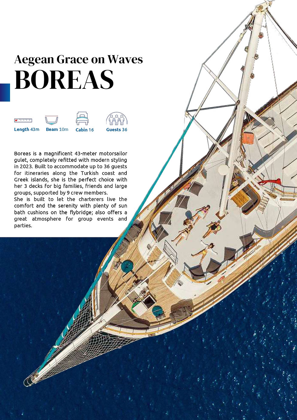 Küçük resim: MY103 - Bodrum Boreas Gulet Bodrum Torba Kalkışlı 43MT LüksGulet