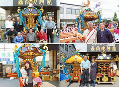 神輿を囲む人々
