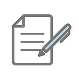 紙とペンのイラスト