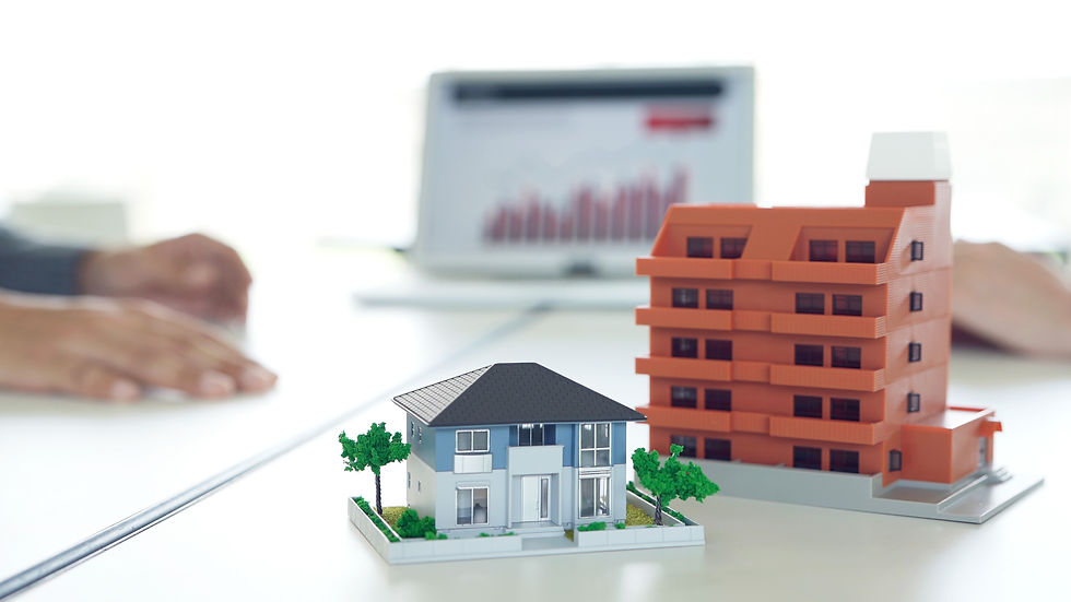 住宅とマンションの模型
