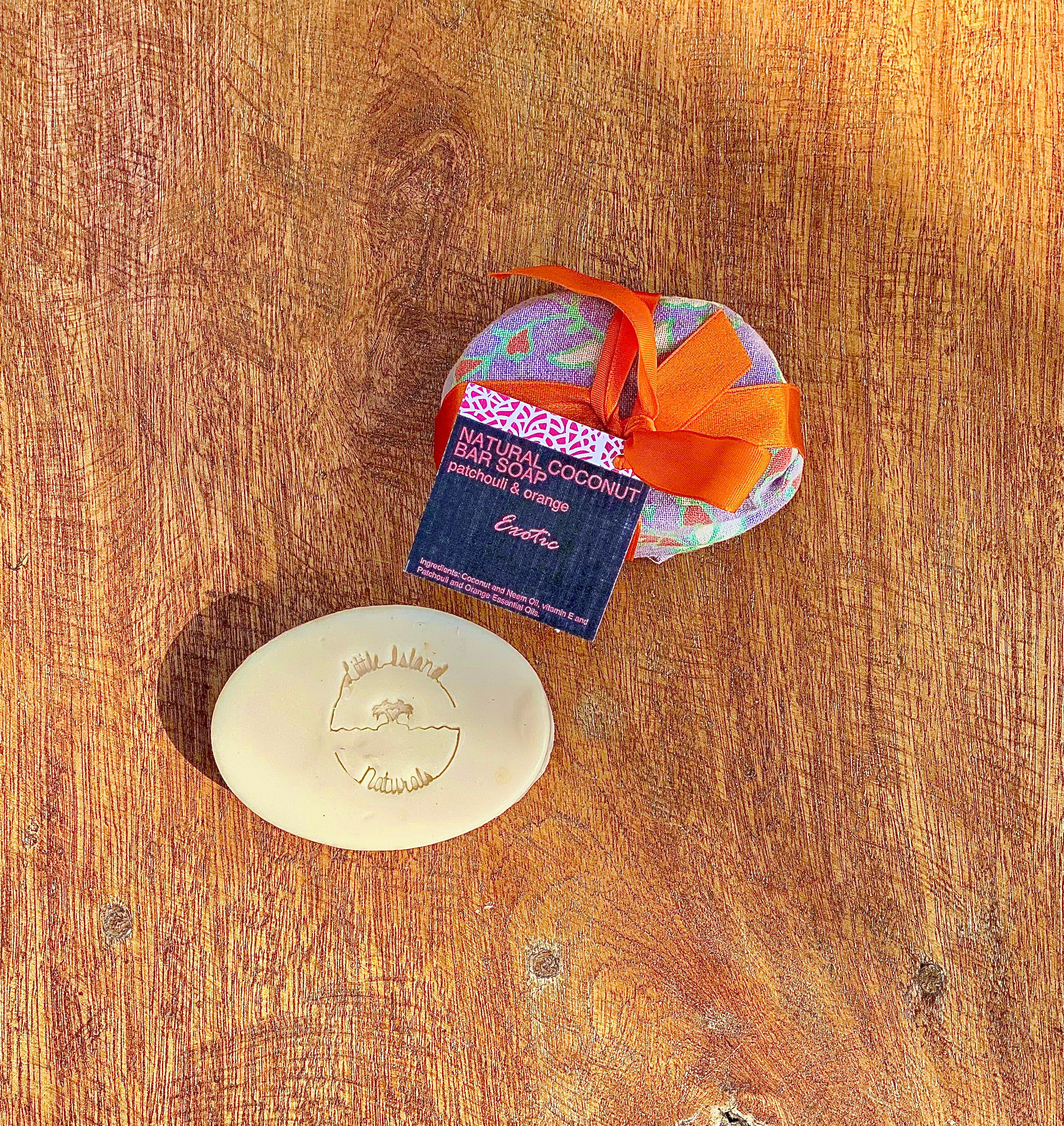 Jabón Artesanal de Pachuli con Naranja en barra de 5 oz