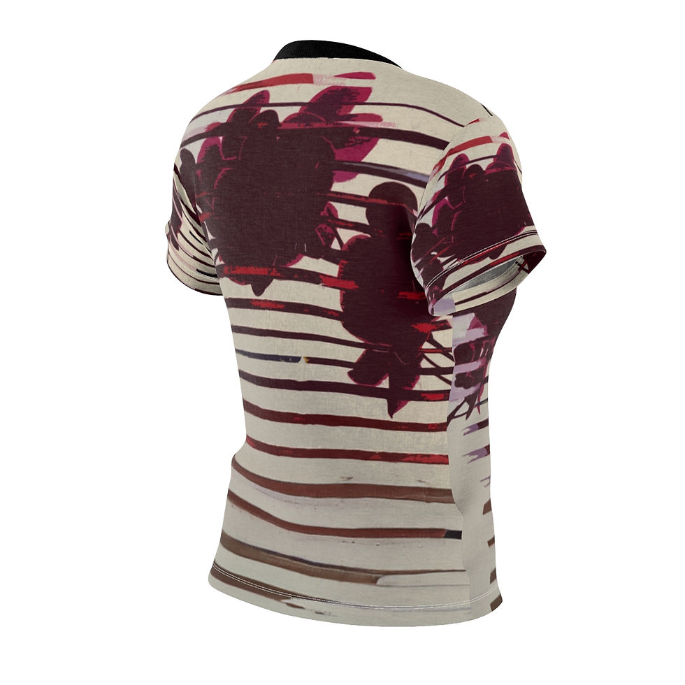 Thumbnail: Women's Cut & Sew Tee (AOP) - "Crimson Blossoms"