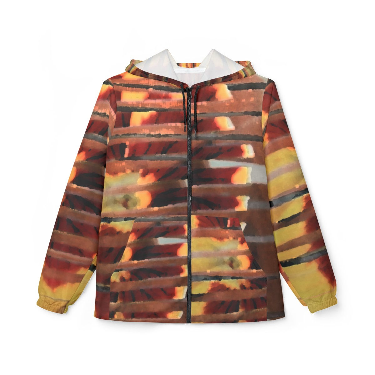 Windbreaker Jacket (AOP) - "Crimson Brushstrokes"