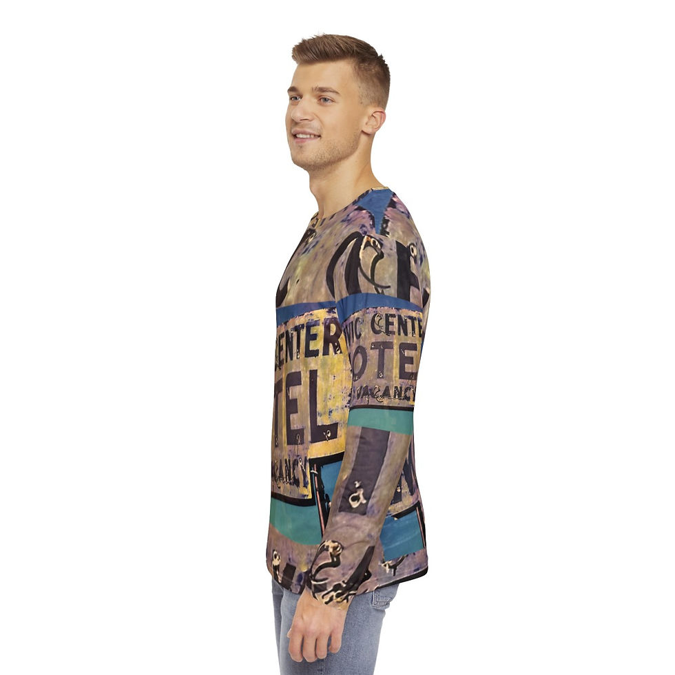 Thumbnail: Men's Long Sleeve Shirt (AOP) - "Vintage Signage"