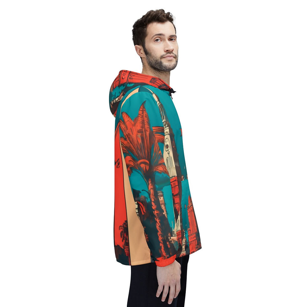 Thumbnail: Windbreaker Jacket (AOP) - "Crimson Cityscape"