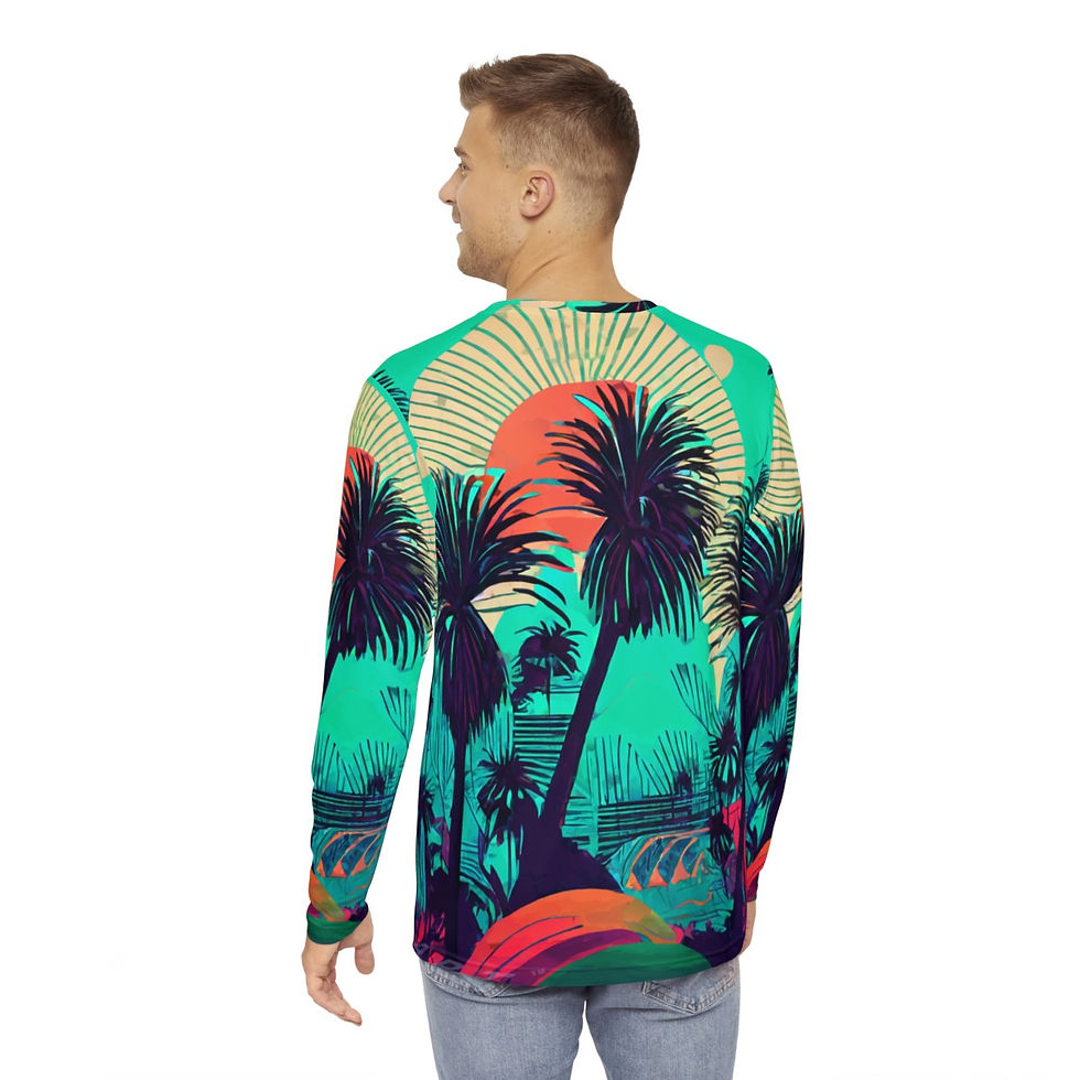 Thumbnail: Men's Long Sleeve Shirt (AOP) - "Tropical Sunset"