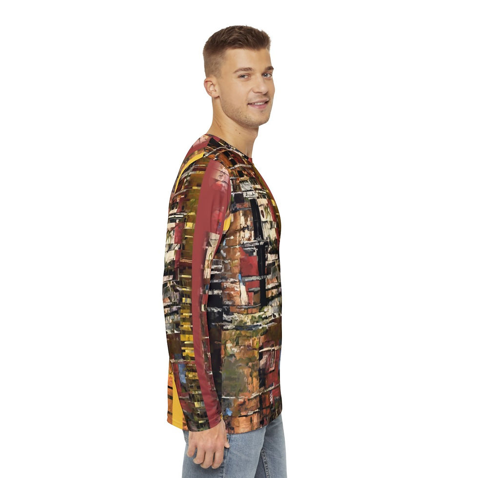 Thumbnail: Men's Long Sleeve Shirt (AOP) - "Industrial Harmony"