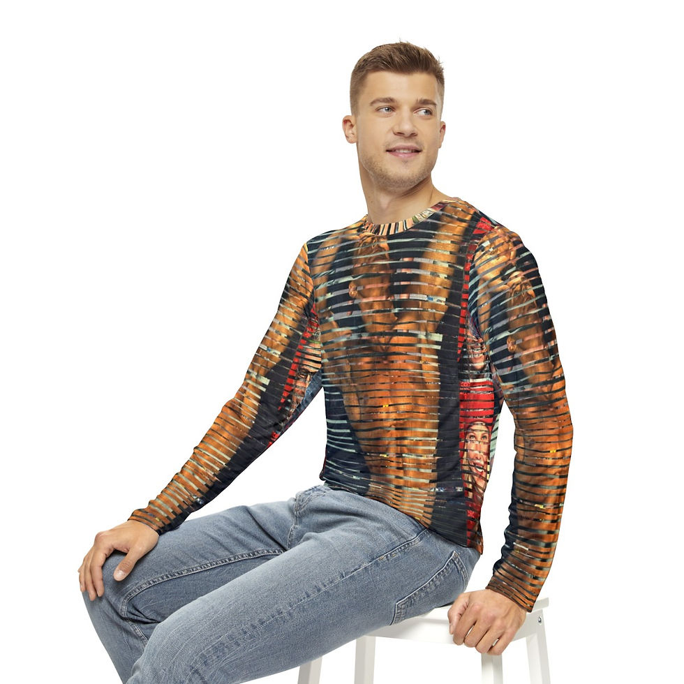 Thumbnail: Men's Long Sleeve Shirt (AOP) - "Fiery Stripes"