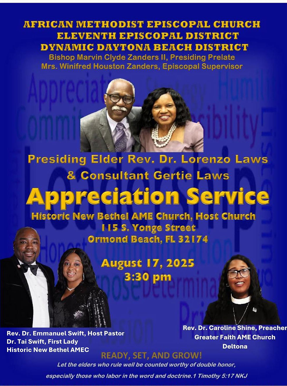 Presiding Elder and Consultant Laws Appreciation Service