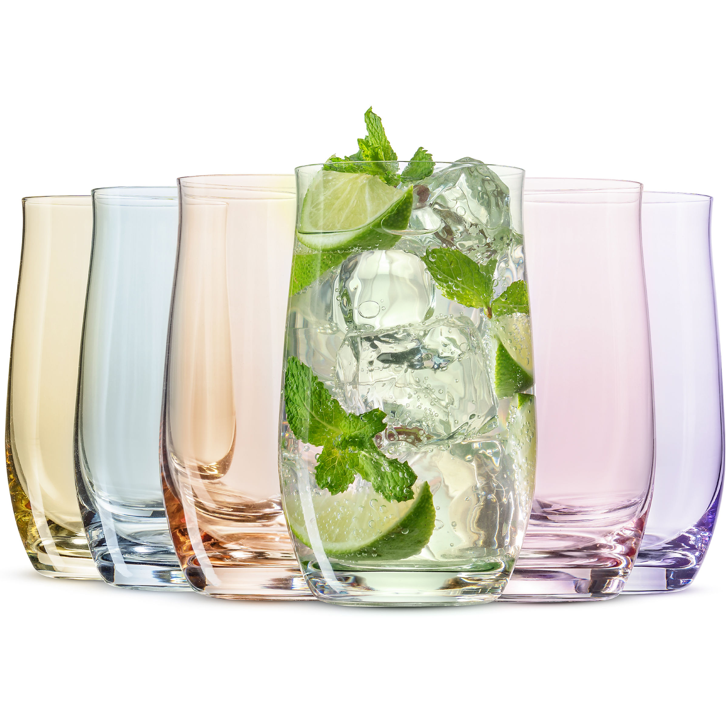 Exquisite Glass Tumbler Set - Colorful (Set of 6)