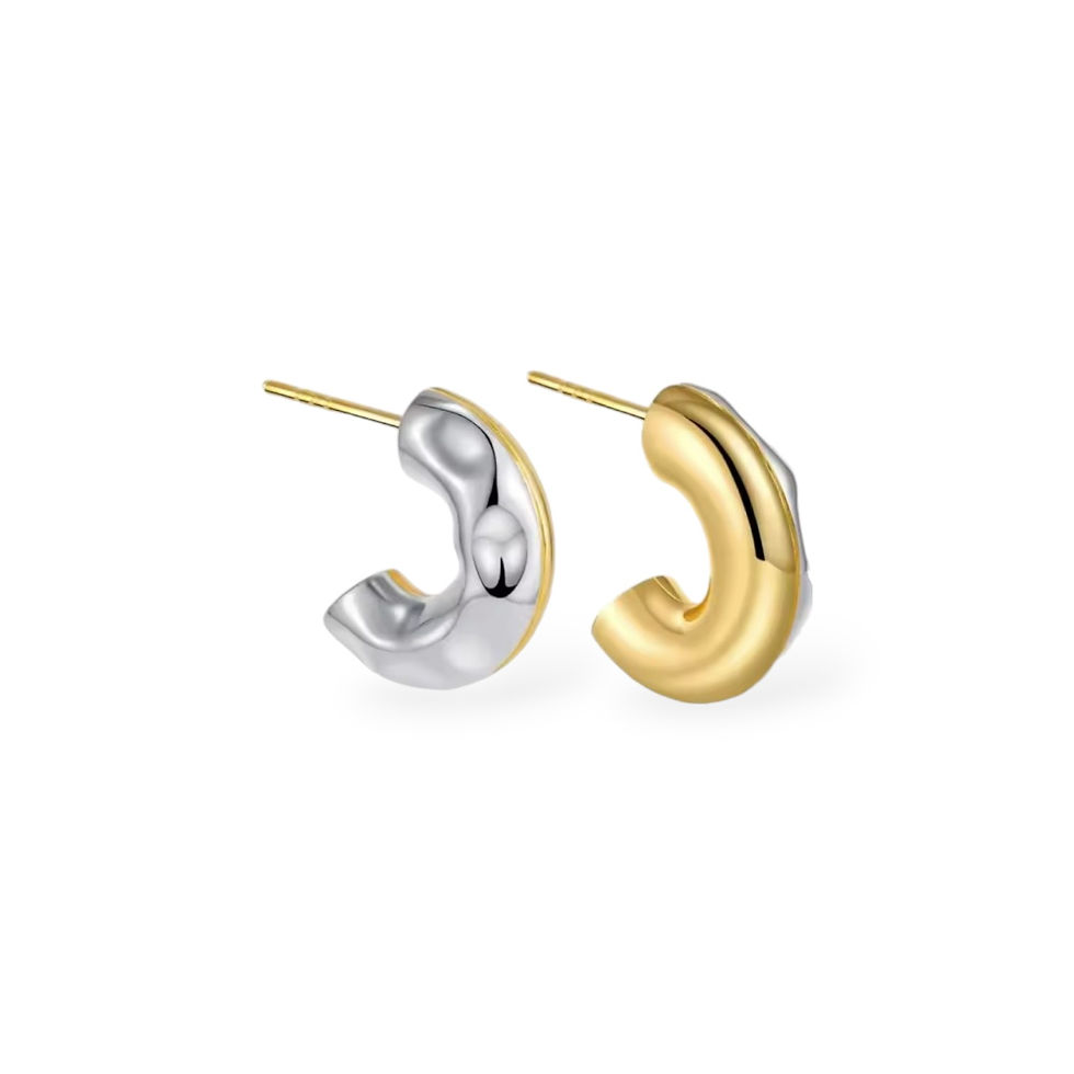 Molten curve hoops on white background