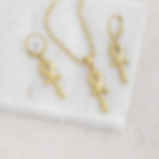 Ankh key of life necklace and earrings gift set
