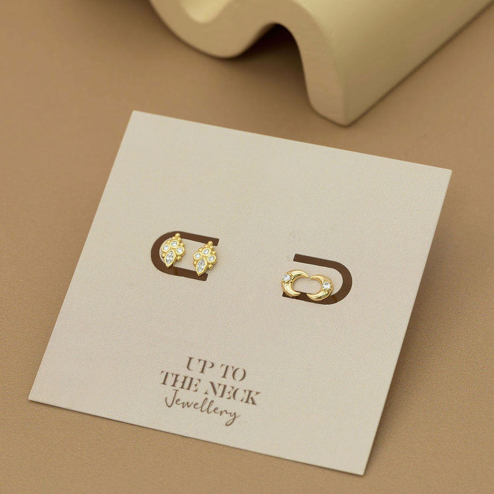 Thumbnail: Celestial gold studs 2 pack set in packaging