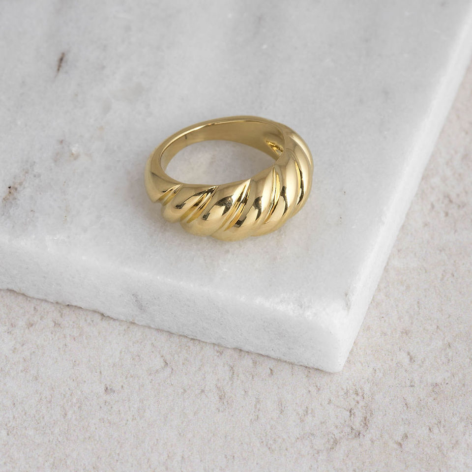twist gold ring waterproof jewellery