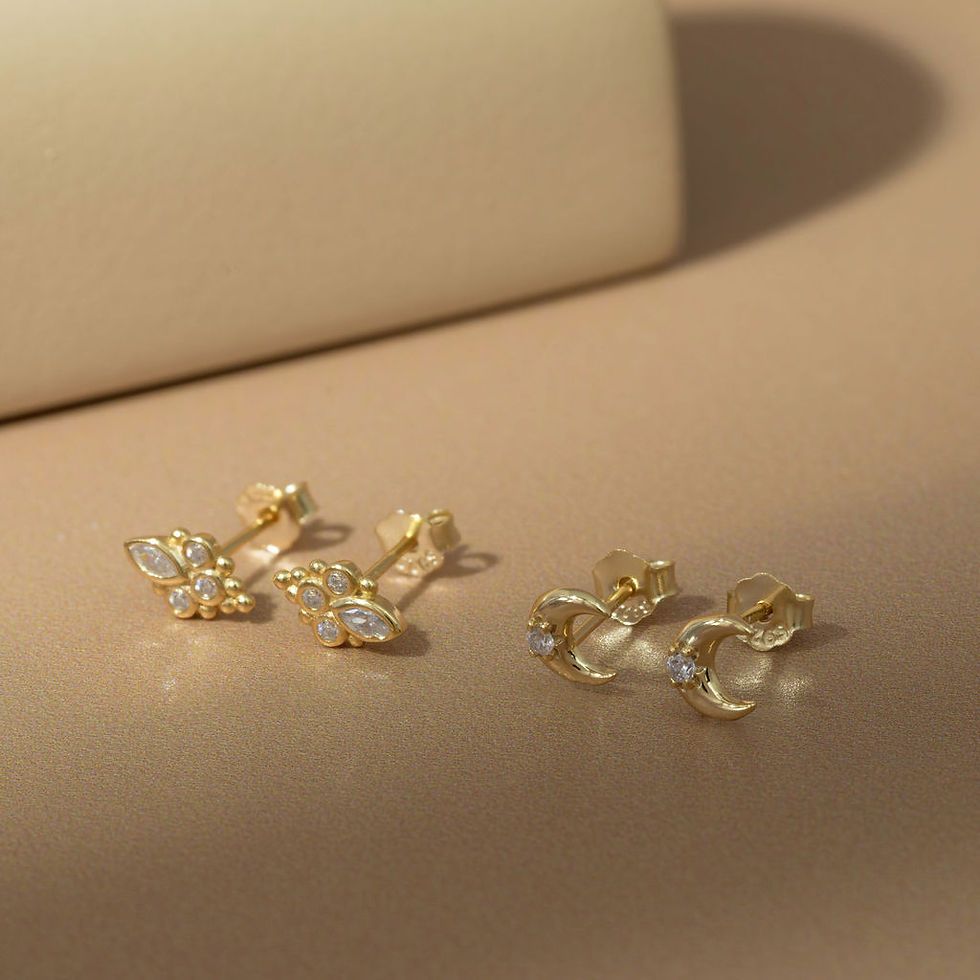 Thumbnail: Celestial gold studs 2 pack set