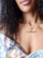 Model image. 40cm chain custom personalised gold name necklace. First initial encrusted with clear zircon stones.