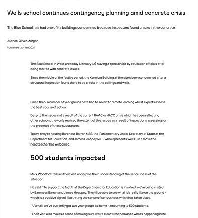 A photo of a news article about the story the description is connected with
