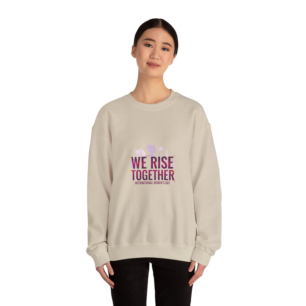Thumbnail: We Rise Together Sweatshirt | International Women's Day, feminist slogan graphic