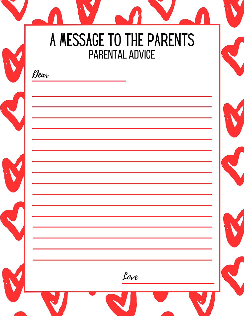 Thumbnail: Red Baby Shower Game, Advice for Parents Printable, Who Knows Mommy Best