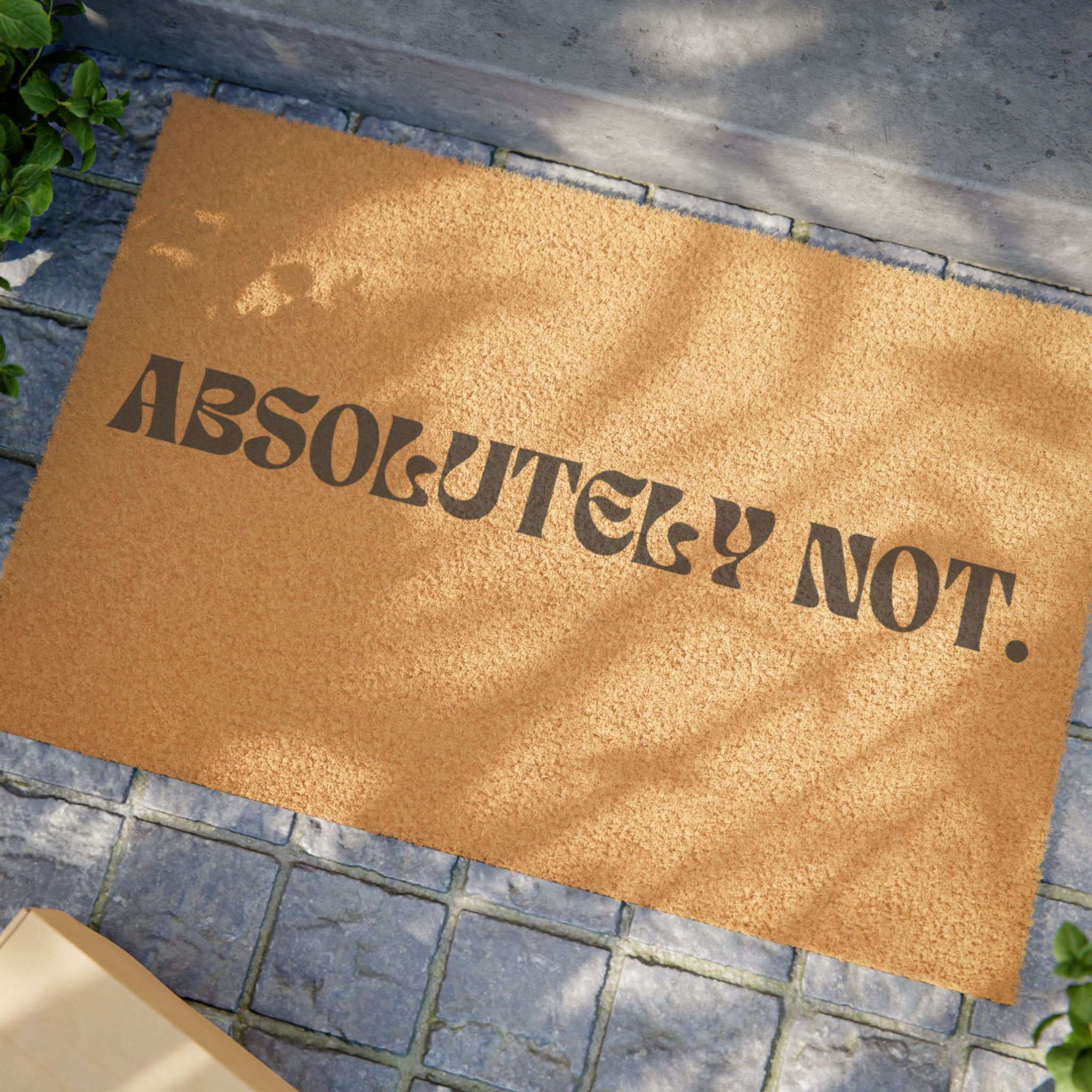 Funny Doormat with 'Absolutely Not' Quote, Unique Gift for Homeowners