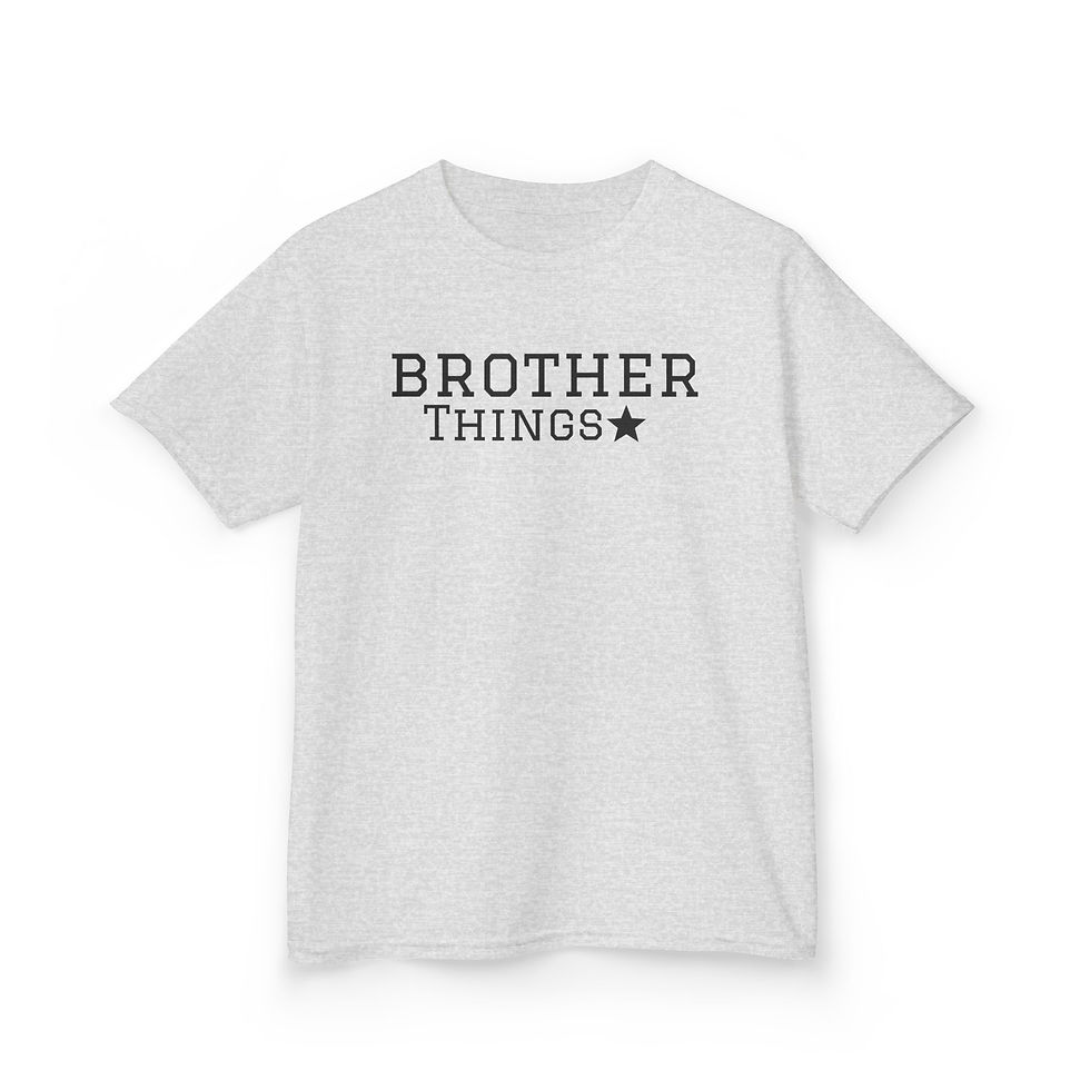 Thumbnail: Brother Things Kids T‑Shirt — Vintage Lettering Star Tee for Brothers