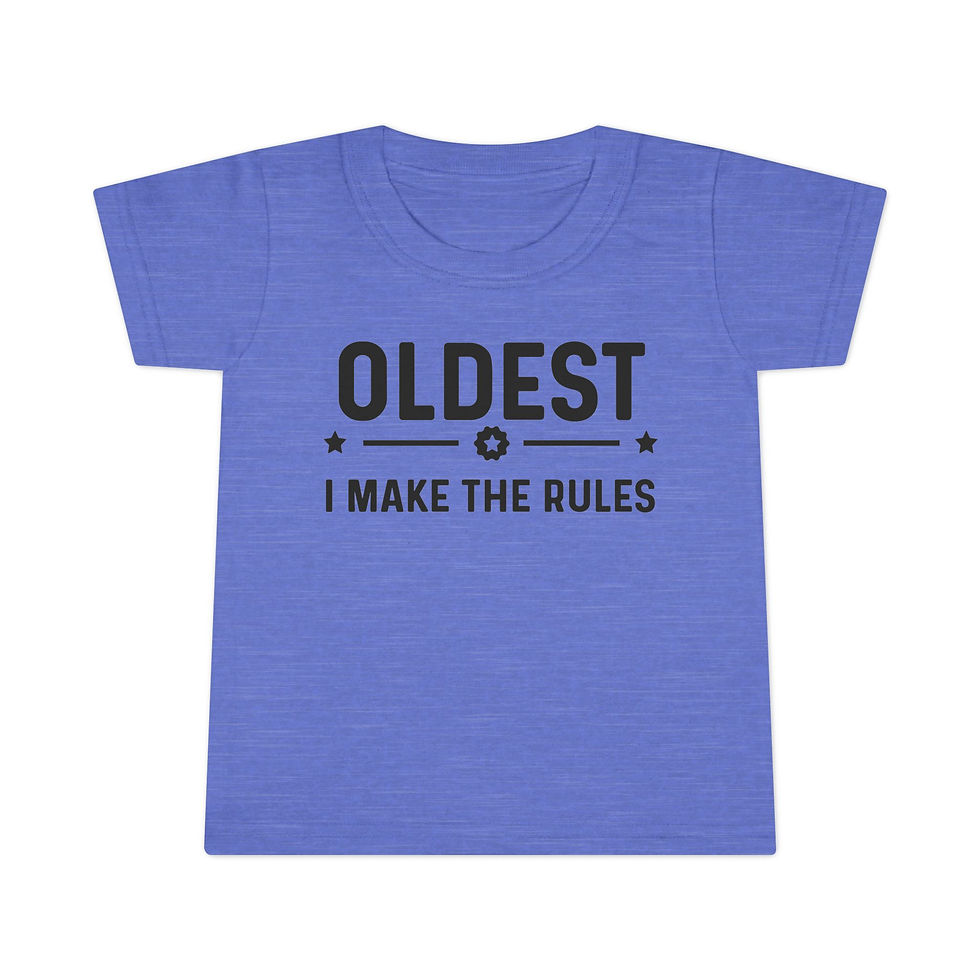 Thumbnail: Toddler T-Shirt: "Oldest I Make The Rules" Funny Sibling Shirt 