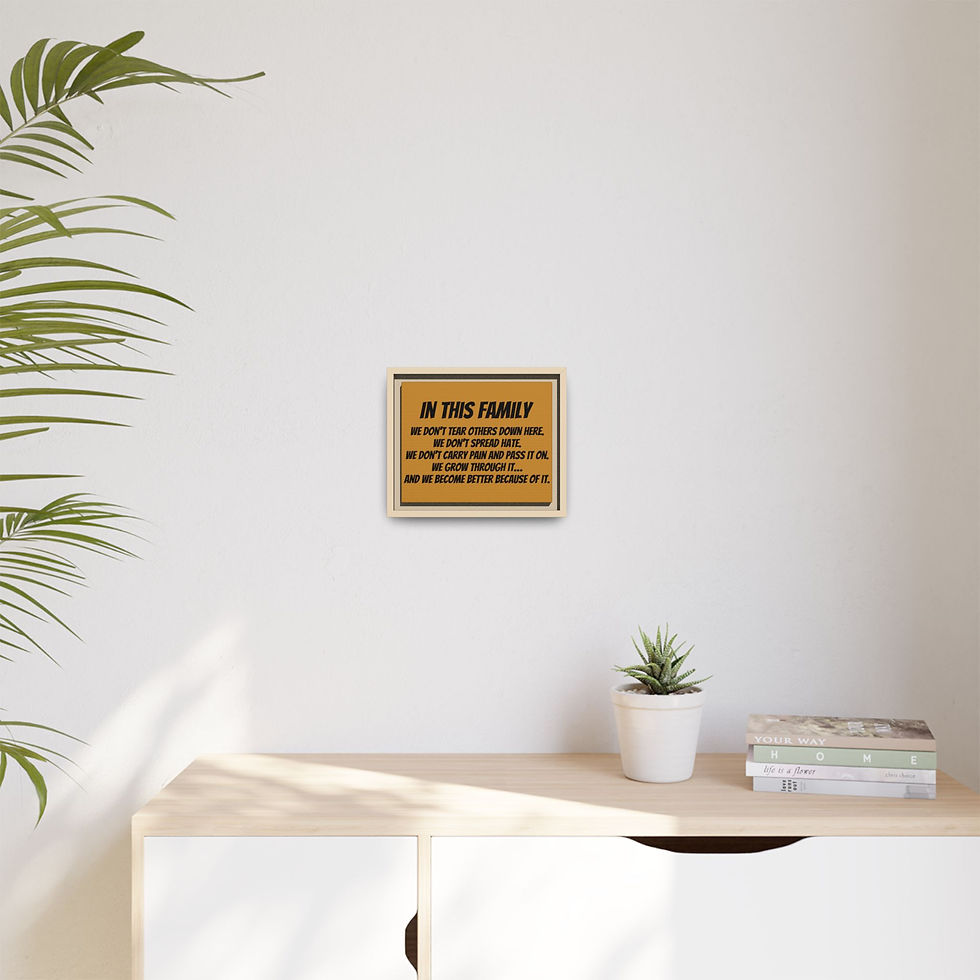 Thumbnail: Framed Canvas Wall Art — "In This Family" Inspirational Quote
