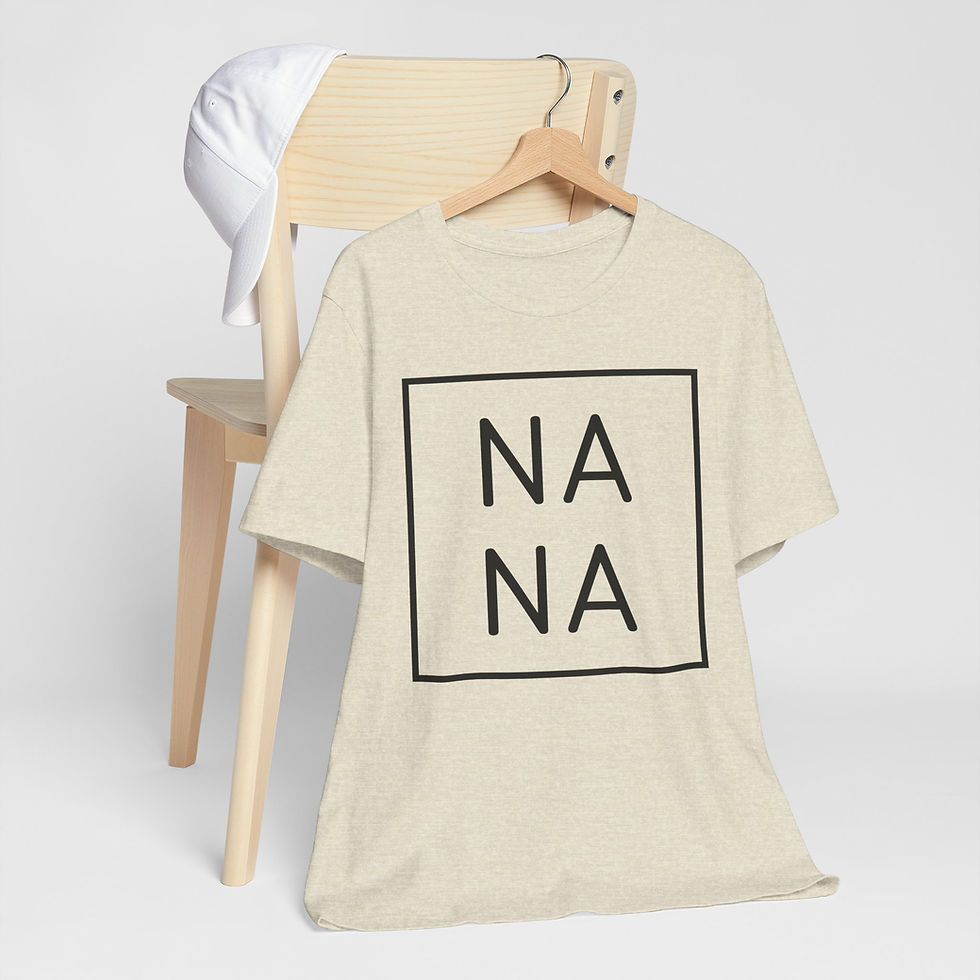 Thumbnail: NANA Block Graphic Tee — Modern Minimalist Grandma Shirt