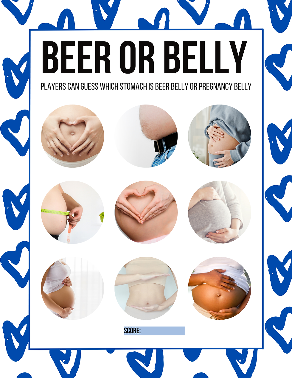 Thumbnail: Coblat Blue Heart Baby Shower Bundle, Fun & Memorable Baby Shower Games - Instan