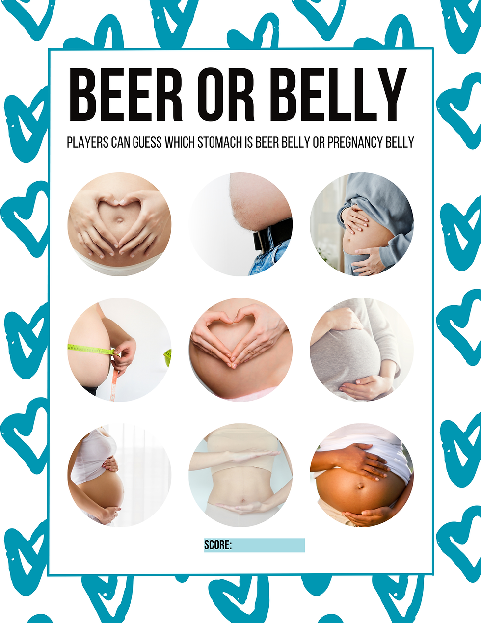 Thumbnail: Bundle Dark Turquoise Heart, Instant Download, Fun & Memorable Baby Shower Game
