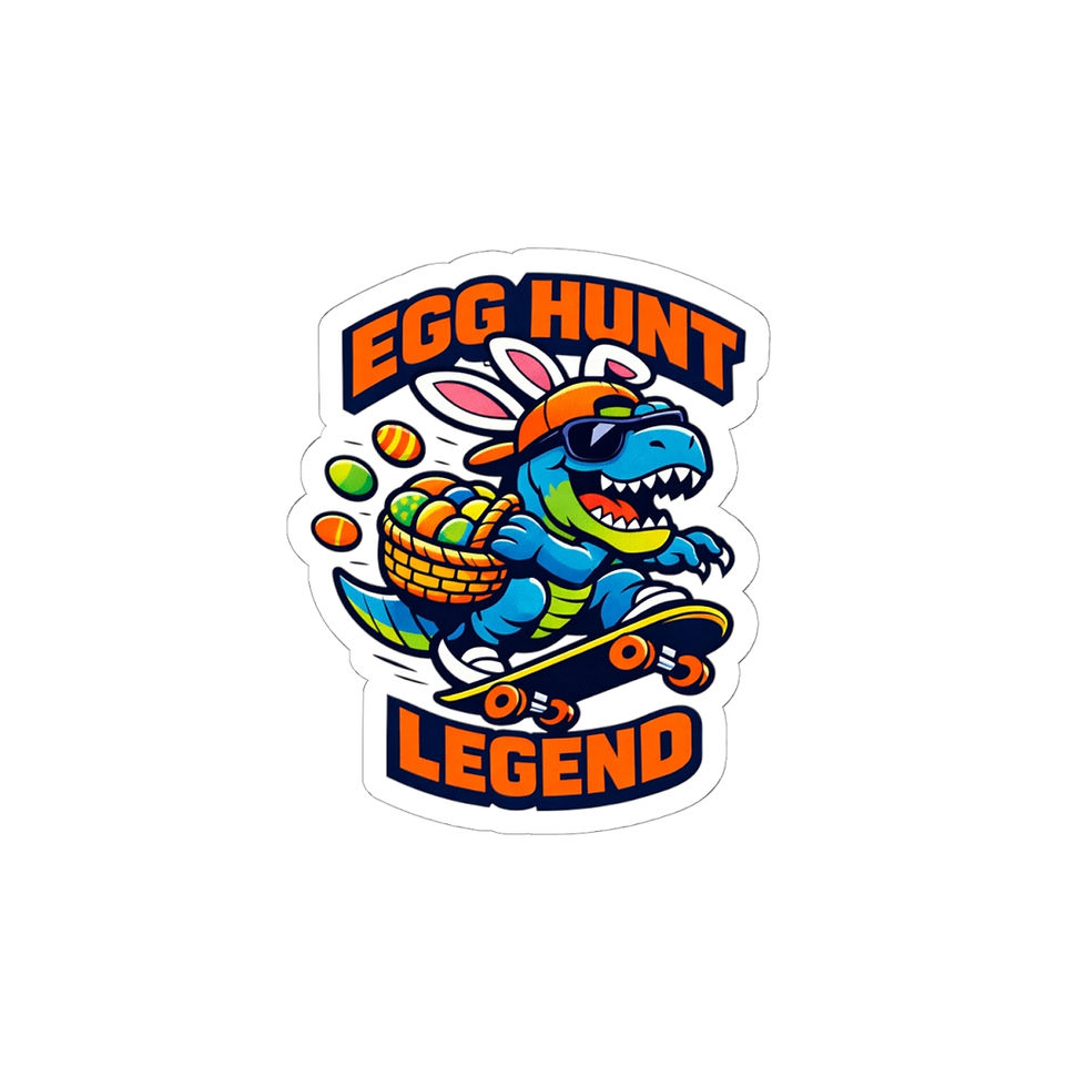 Thumbnail: Egg Hunt Legend Sticker | Boys Easter, Dinosaur Egg, Skateboard Camo