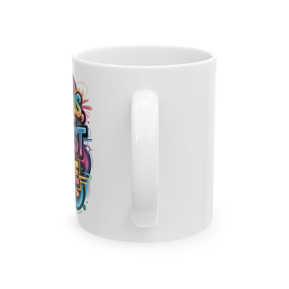 Thumbnail: Colorful Ceramic Mug with Fun Design, Coffee Lover Gift, Artistic Drinkware