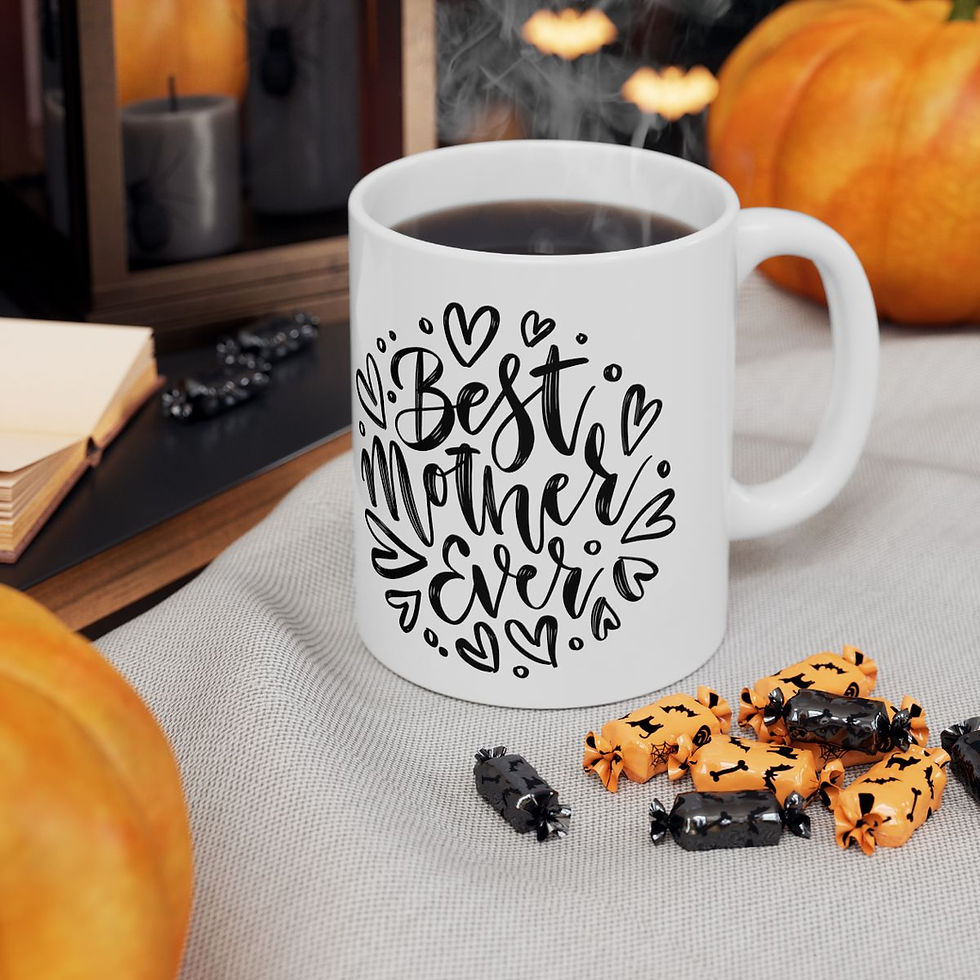 Thumbnail: Cute Ceramic Mug for Coffee Lovers, Gift for Mom, Tea Cup, 11oz