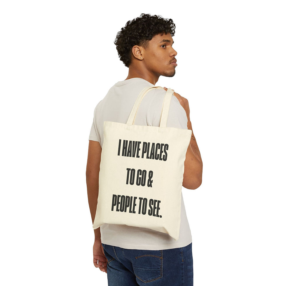 Thumbnail: Big Mama Cotton Canvas Tote — 'I Have Places to Go & People to See' 