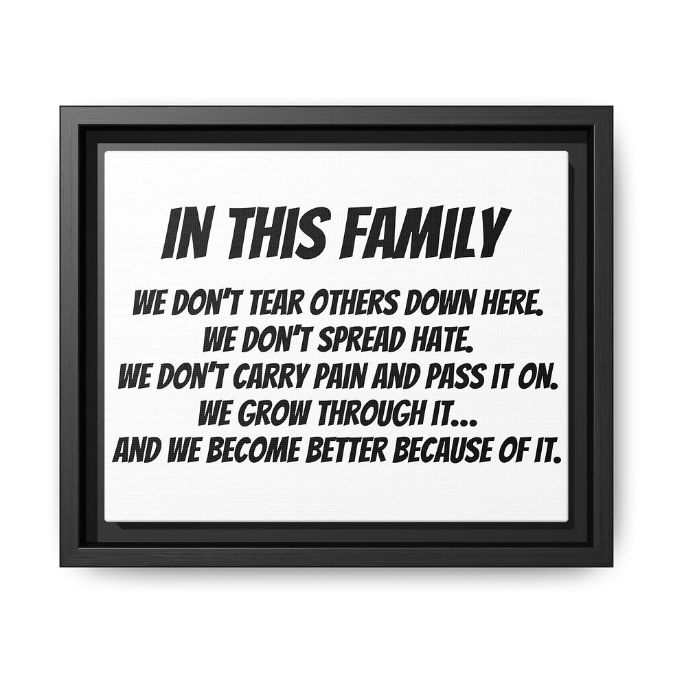 Thumbnail: Canvas Wall Art — "In This Family" Inspirational Quote