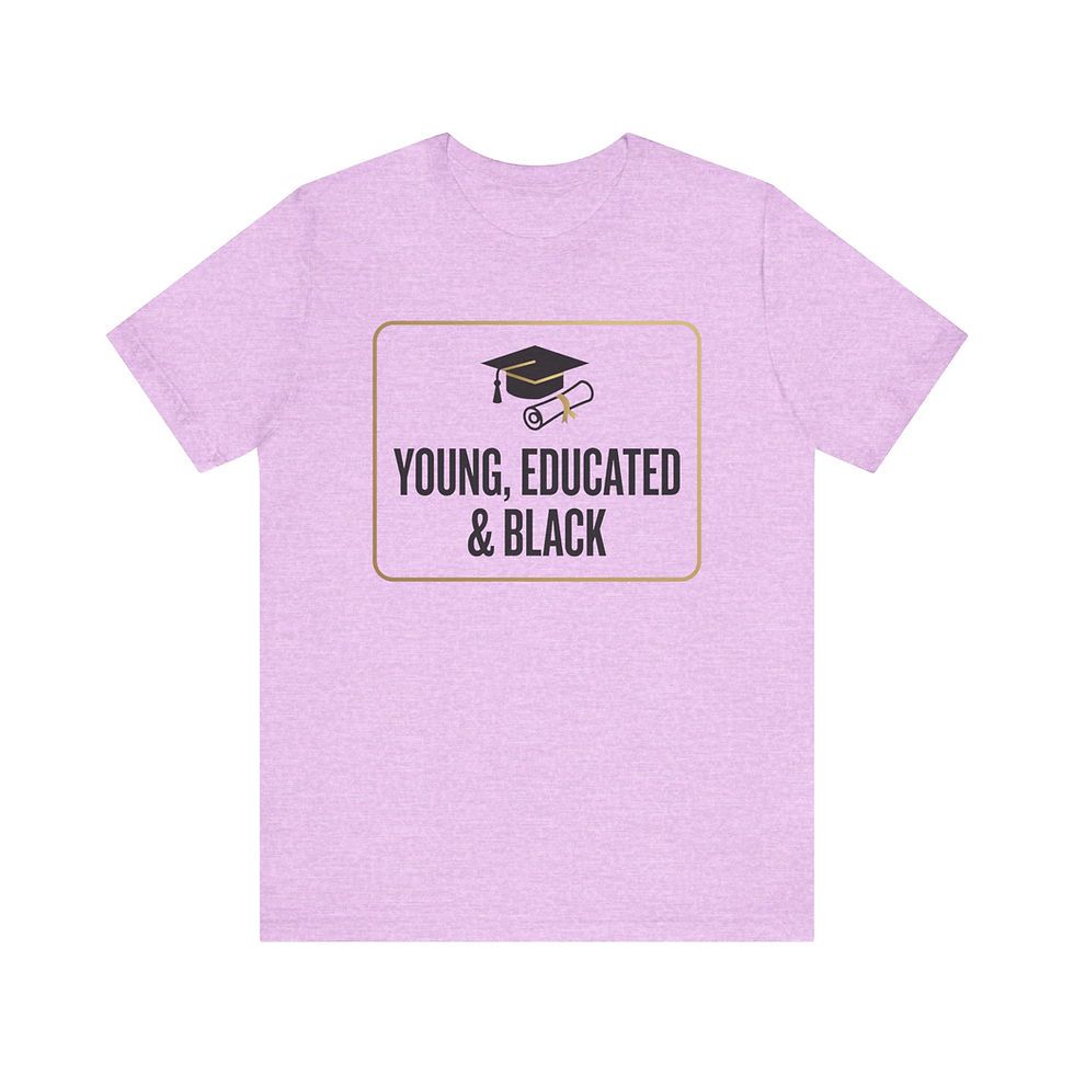 Thumbnail: Young Educated & Black T-Shirt | Graduation Cap Diploma Design
