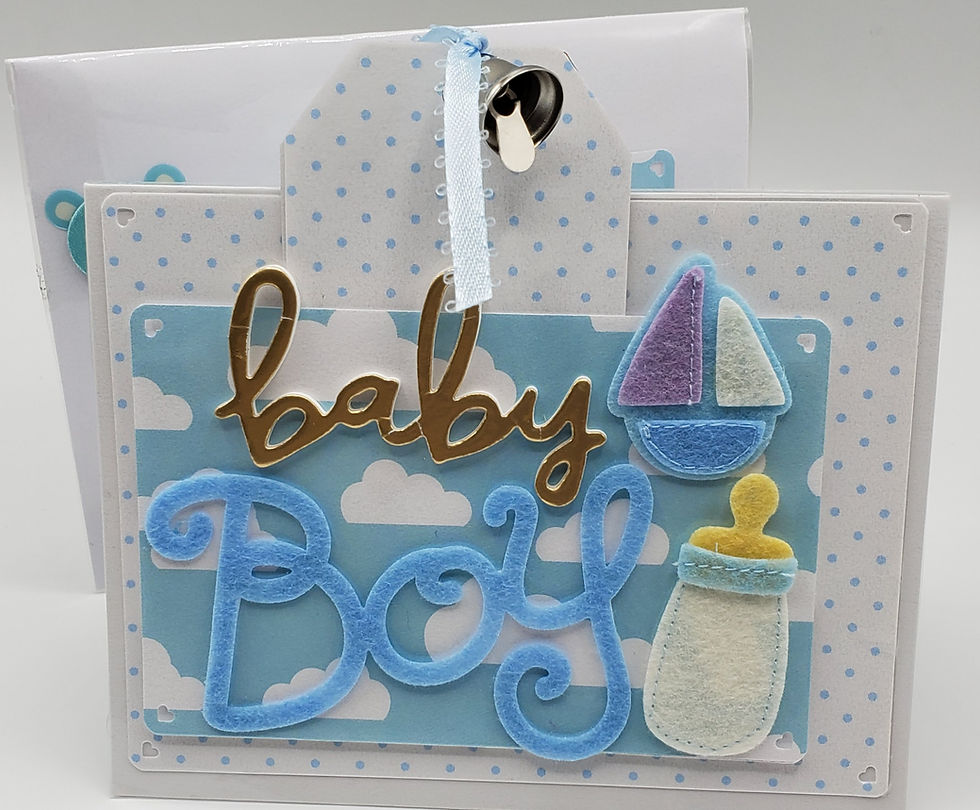 Thumbnail: 2 Baby Boy Blue Skies & White Clouds Cards: Baby Boy/Sweet Baby Boy Welcome Home