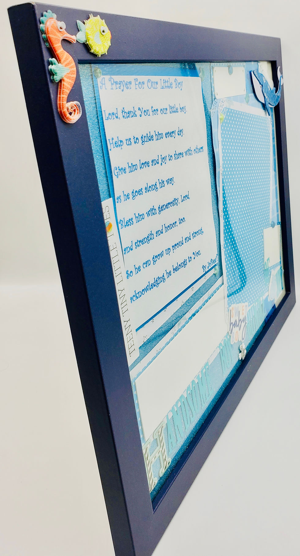 Thumbnail: A Prayer For Our Little Boy Scrapbooking Framed Design Gift With Blue Whale Gift