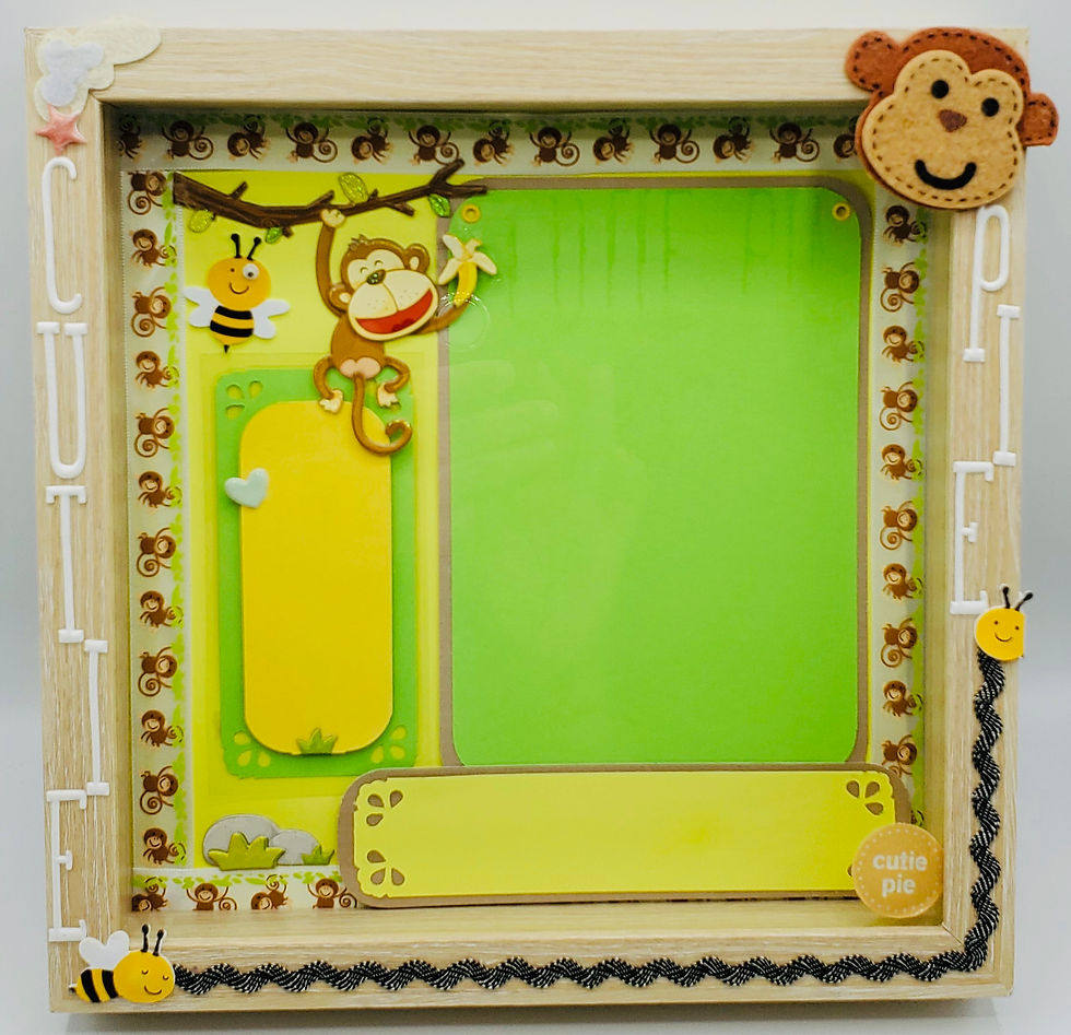 Thumbnail: Cutie Pie for Boy or Girl Yellow & Green Scrapbooking Framed Design Gift