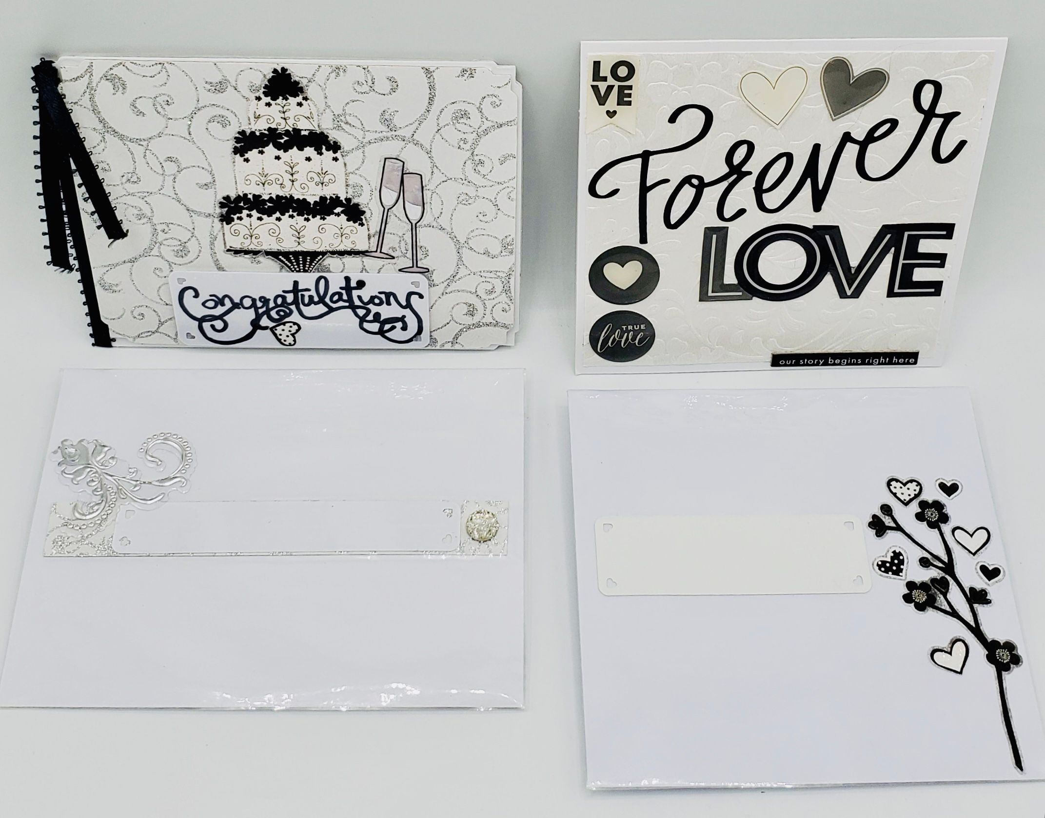 2 Rings Love Cards: Congratulations Happiness/Love Forever Love Wedding Cards